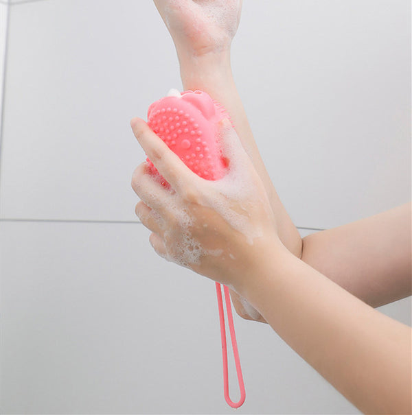 Bathroom Body Brushes Silicone Sponge Portable Shower Brush