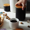 Kitchen Ceramic Wooden Lid Sealed Storage Jar