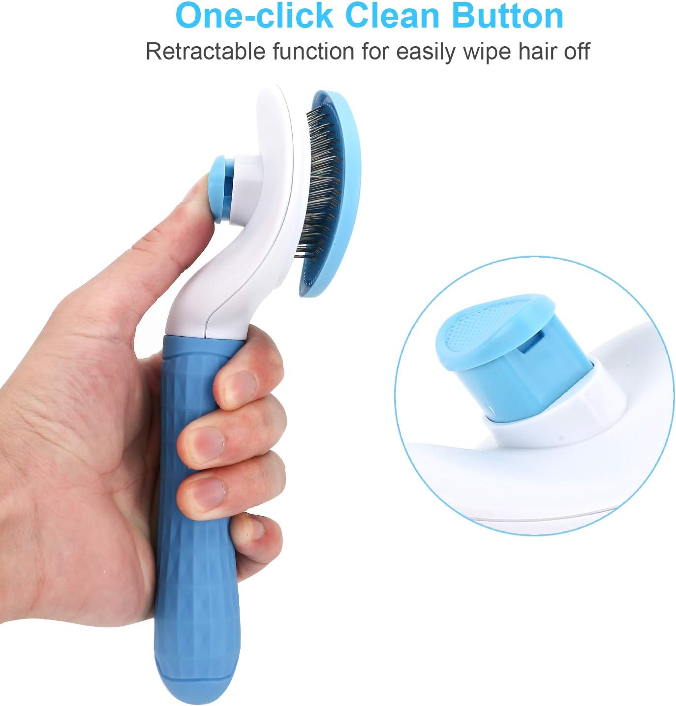 Depets Self-Cleaning Slicker Grooming Brush for Pets