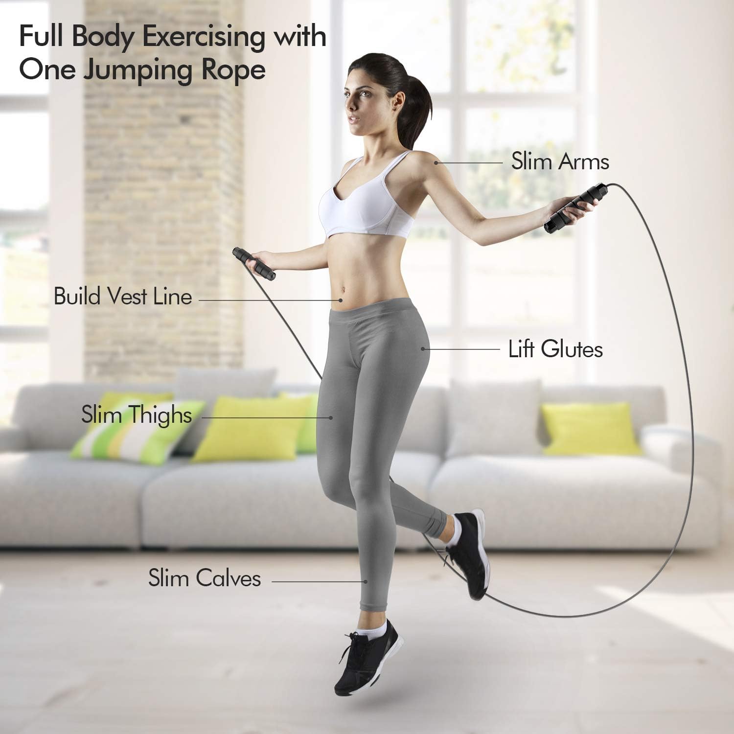 Adjustable Speed Jump Rope with Foam Handles Tangle Free