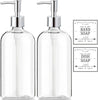 Clear Soap Dispenser with Rust-Proof Pump – 16oz (2 Pack)