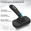 Dipoo Self-Cleaning Pet Shedding Brush for Dogs & Cats (Black)