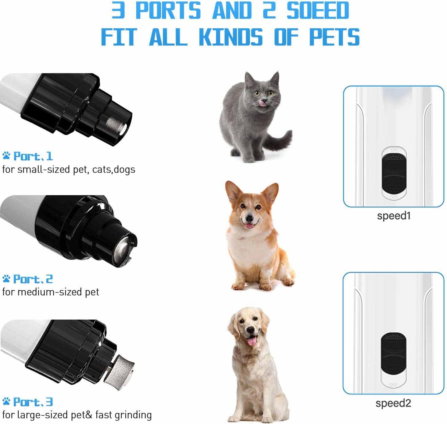 Electric Pet Nail Grinder with LED Light