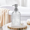 14oz Refillable Glass Soap Dispenser with Stainless Steel Pump