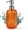 14oz Refillable Glass Soap Dispenser with Stainless Steel Pump