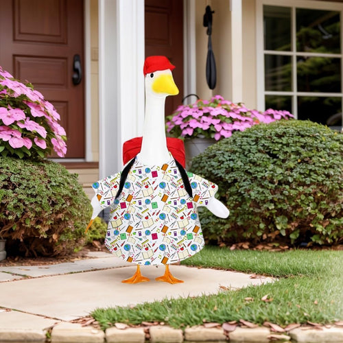 AZYM Back to School Porch Goose Outfit – 4-Piece Set for 23″ Yard Statue