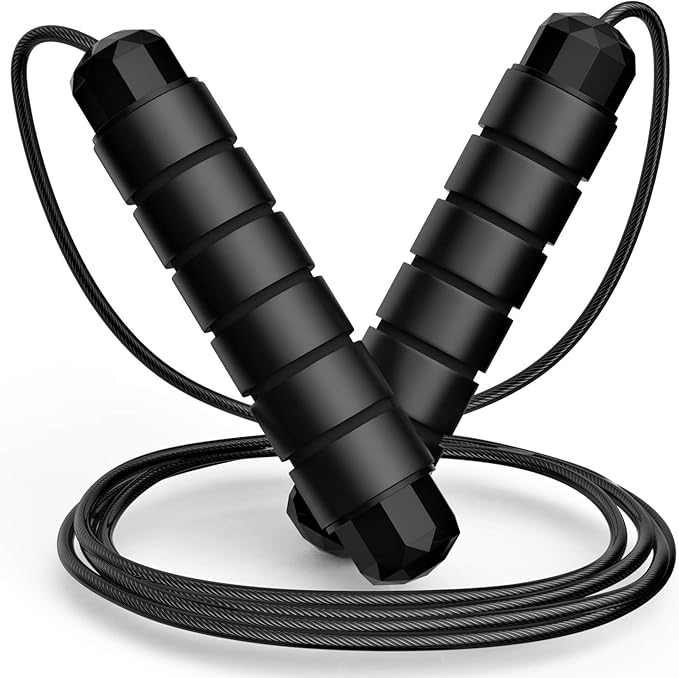 Adjustable Speed Jump Rope with Foam Handles Tangle Free