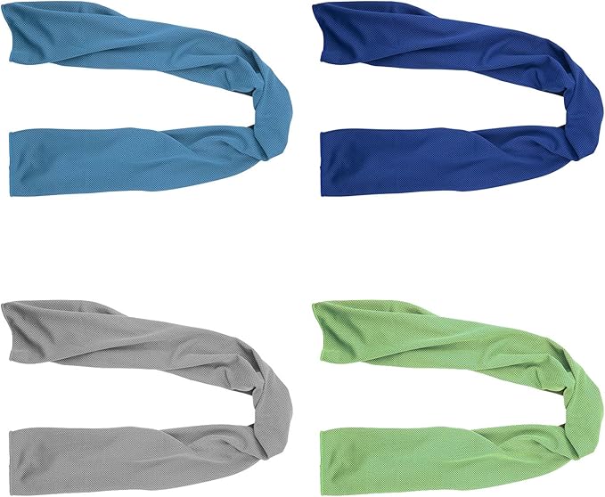 4-Pack Cooling Microfiber Towels – 40×12 in, Multicolor