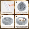 Hoewina Calming Donut Pet Bed – 20in (Light Grey)