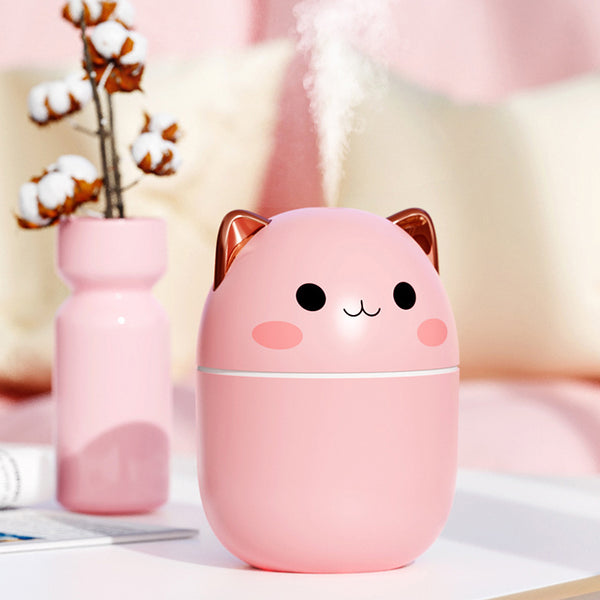 USB Cute Cat Air Humidifier With Led Cool Mist Spray