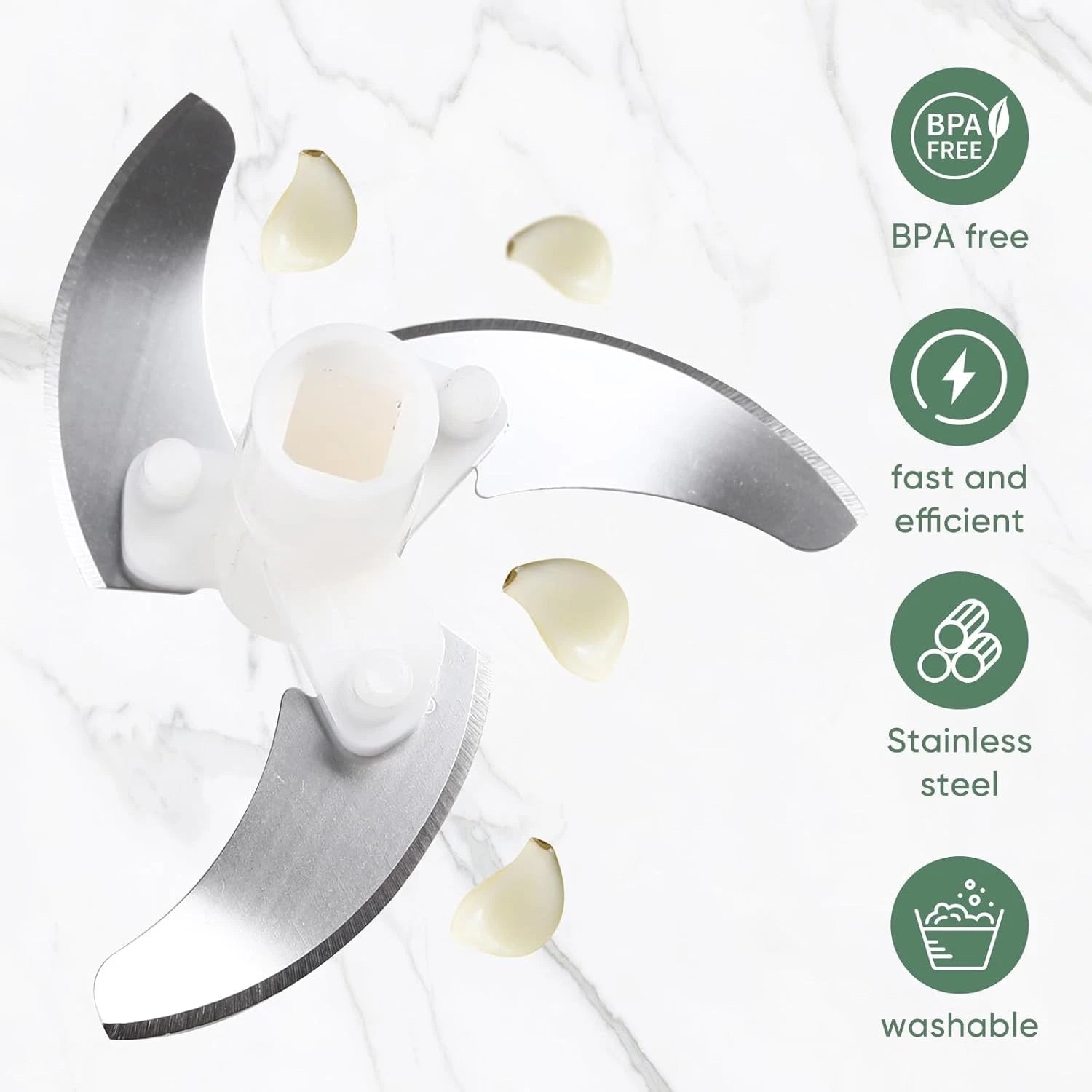 Manual Garlic & Vegetable Chopper – 500ml, Green
