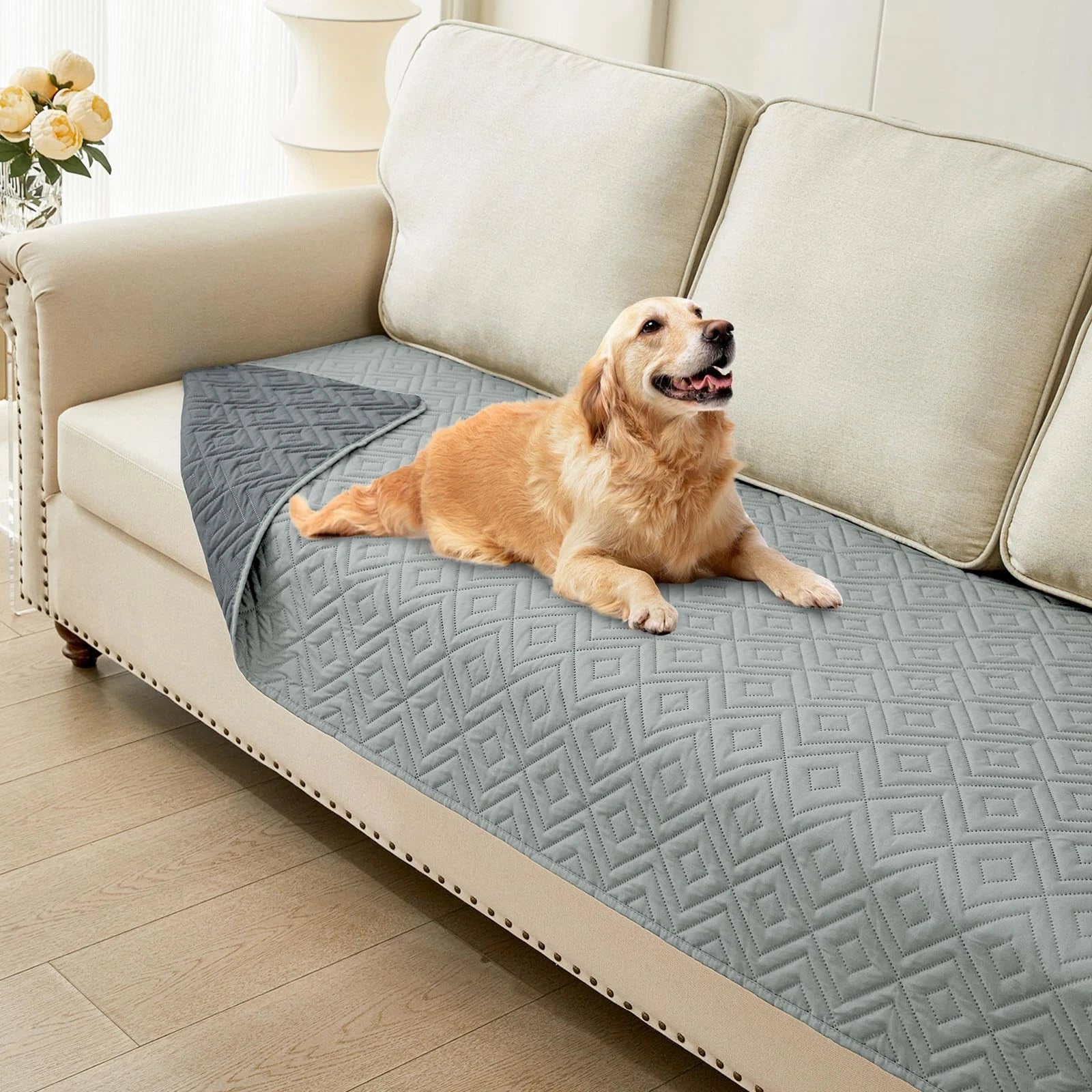 Ameritex Waterproof Reversible Dog Bed Cover & Pet Blanket
