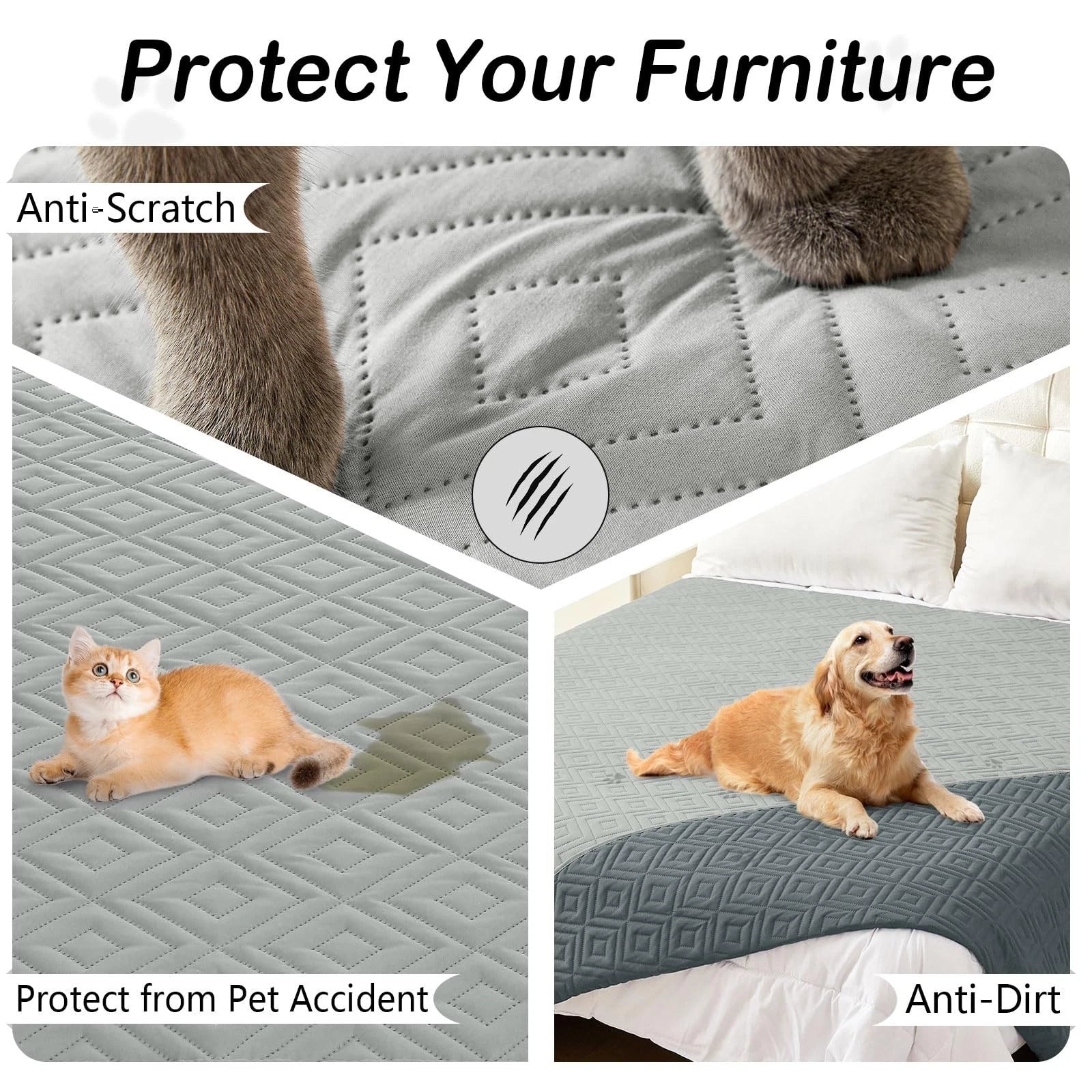 Ameritex Waterproof Reversible Dog Bed Cover & Pet Blanket