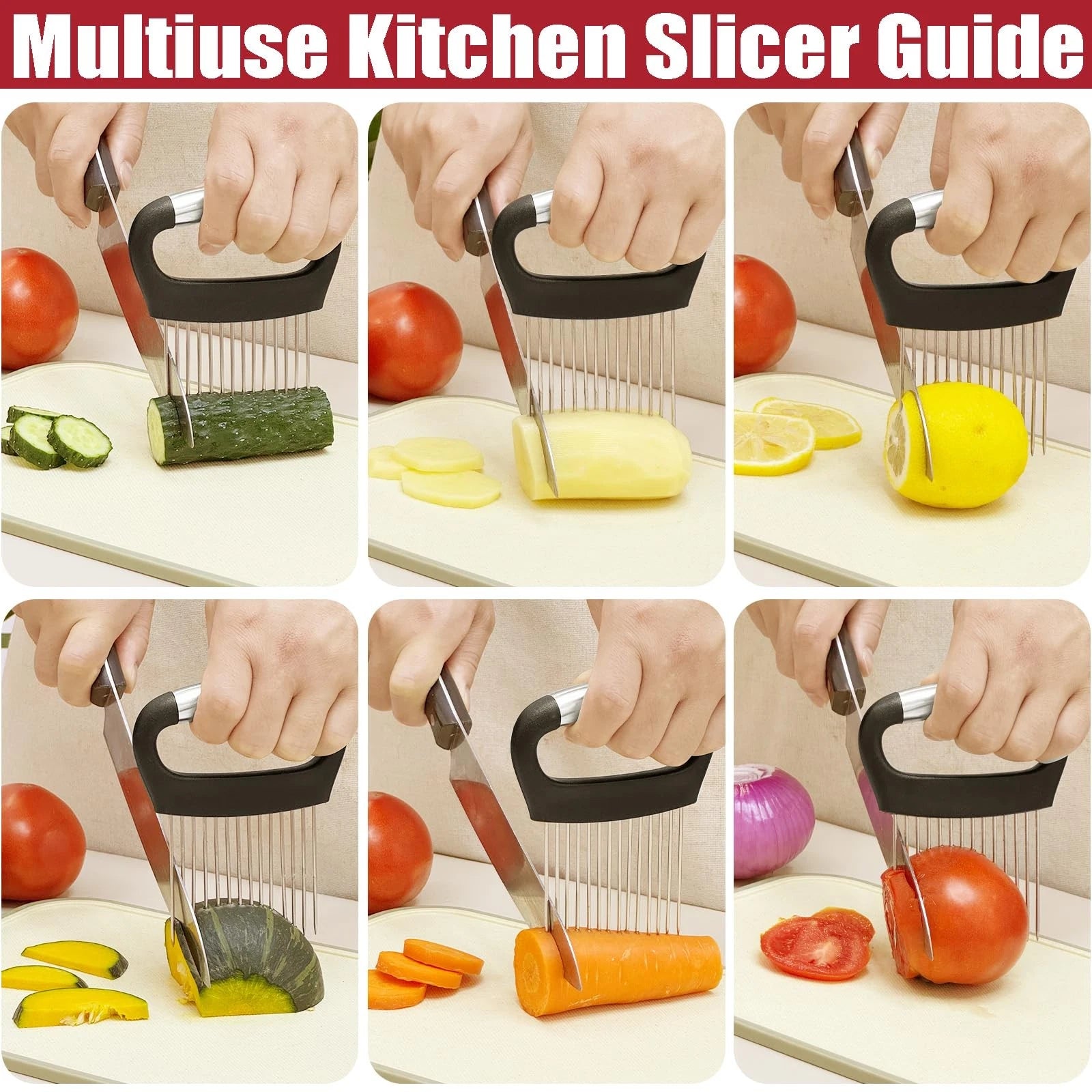 Furneet Onion & Vegetable Slicer with Protective Cover